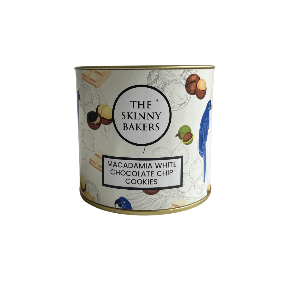 Canister - Macadamia White Chocolate Chip Cookies - The Skinny Bakers,