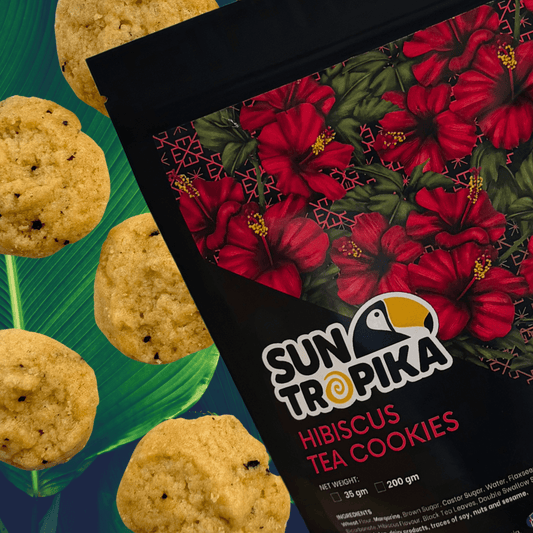 SunTropika Cookie Bag - Hibiscus Tea Cookies 35g (eggless) - The Skinny Bakers,