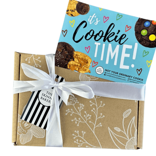 Kraft Gift Box For Gifting With Ribbon And Wish Card - The Skinny Bakers,