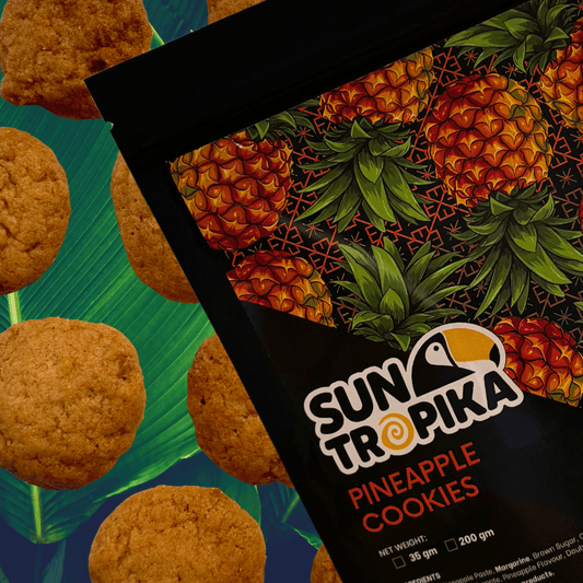 SunTropika Cookie Bag - Pineapple Cookies 35g (eggless) - The Skinny Bakers,