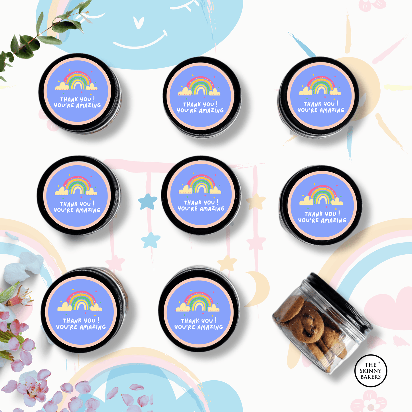 Plastic Jar - Small (Approx. 60g) PPT180BC - The Skinny Bakers,