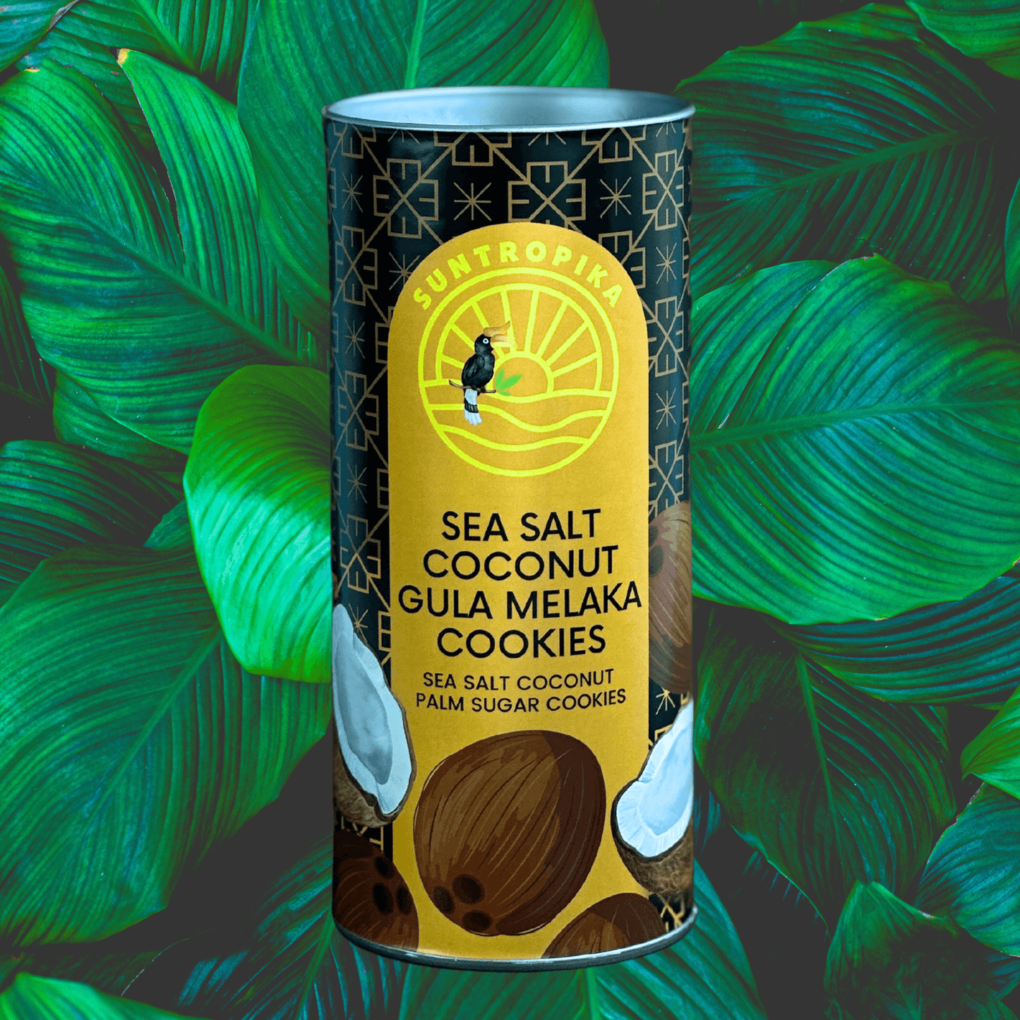 SunTropika Canister - Coconut Gula Melaka Cookies (eggless) - The Skinny Bakers,