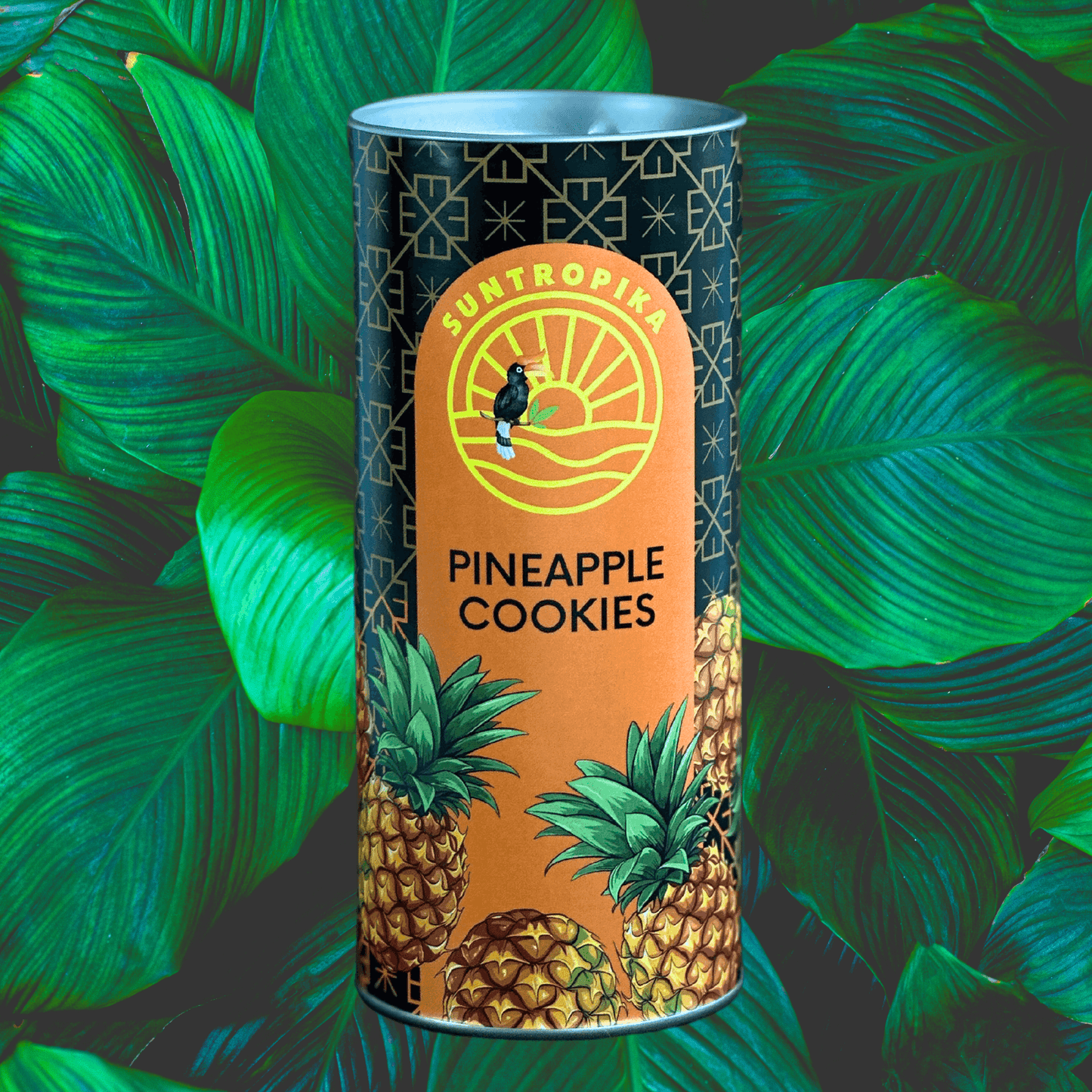 SunTropika Canister - Pineapple Cookies (eggless) - The Skinny Bakers,