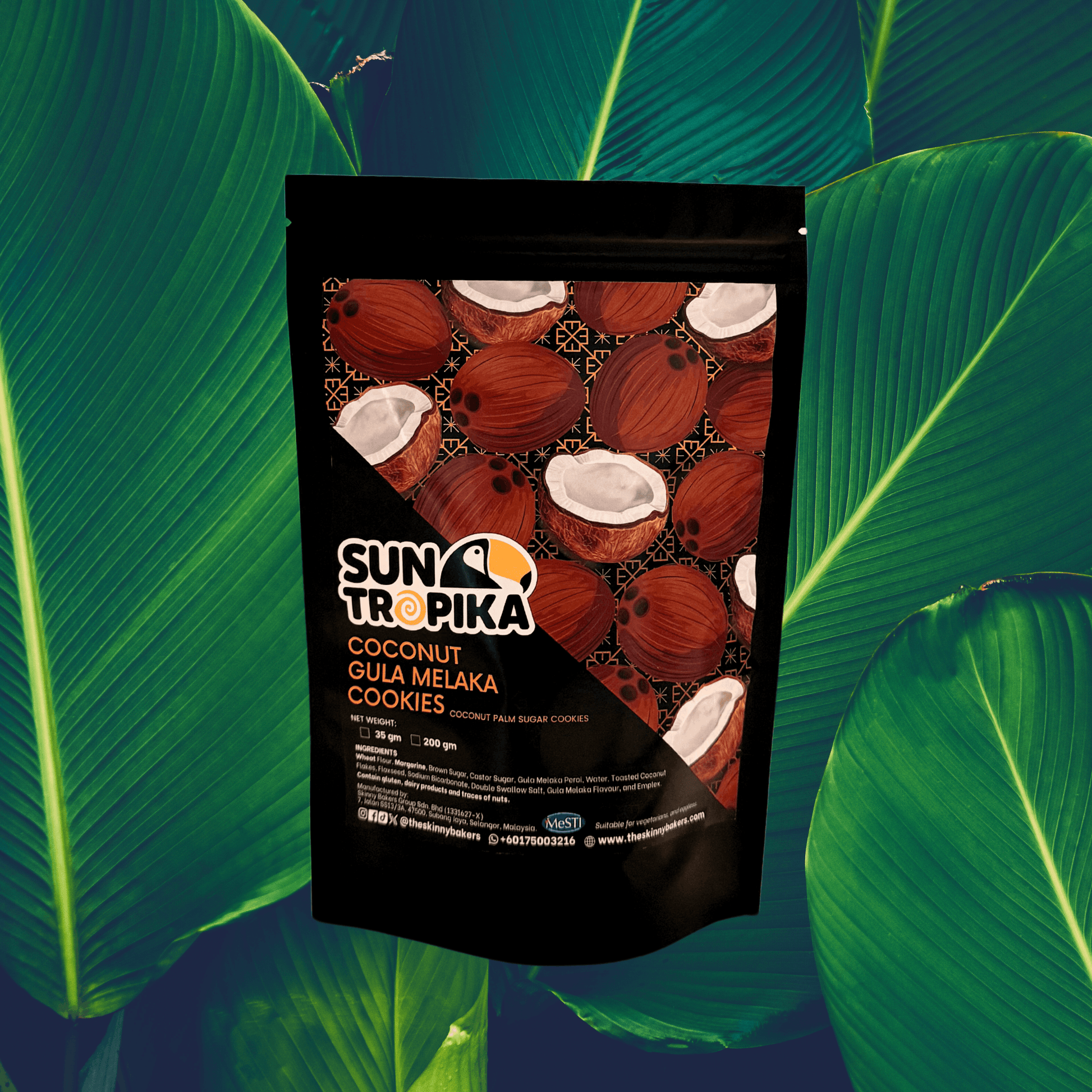 SunTropika Cookie Bag - Coconut Gula Melaka Cookies 35g (eggless) - The Skinny Bakers,