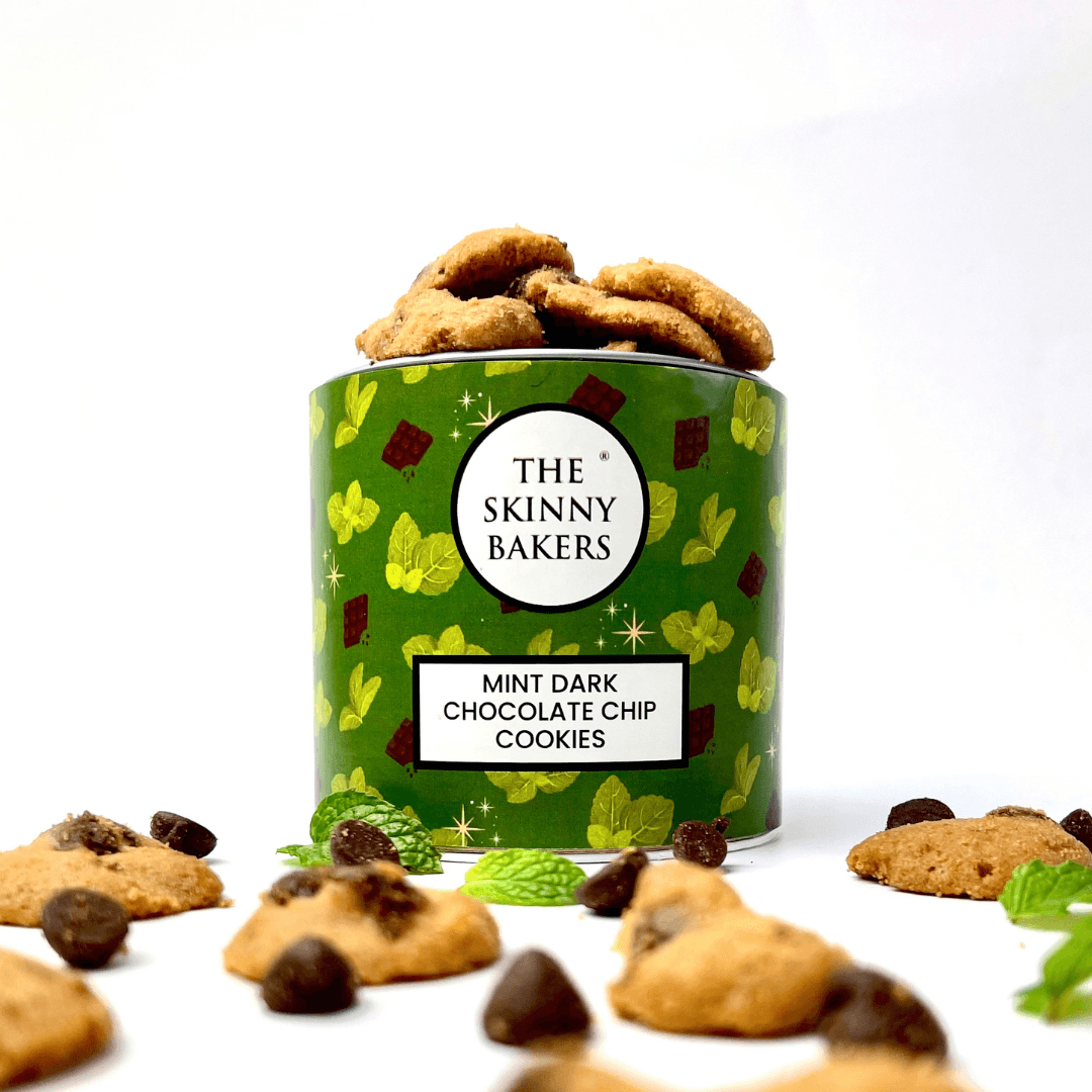 Canister - Mint Dark Chocolate Chip Cookies - The Skinny Bakers, 