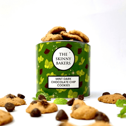 Canister - Mint Dark Chocolate Chip Cookies - The Skinny Bakers, 
