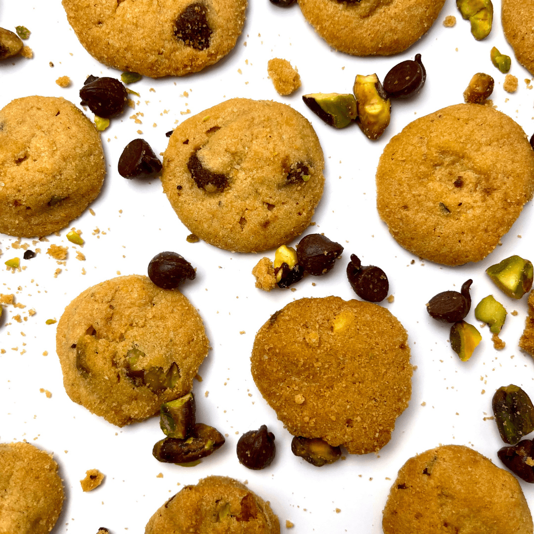 Canister - Sea Salt Pistachio Chocolate Chip Cookies - The Skinny Bakers, 