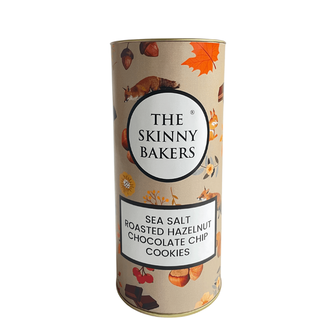 Canister - Sea Salt Roasted Hazelnut Chocolate Chip Cookies - The Skinny Bakers, 
