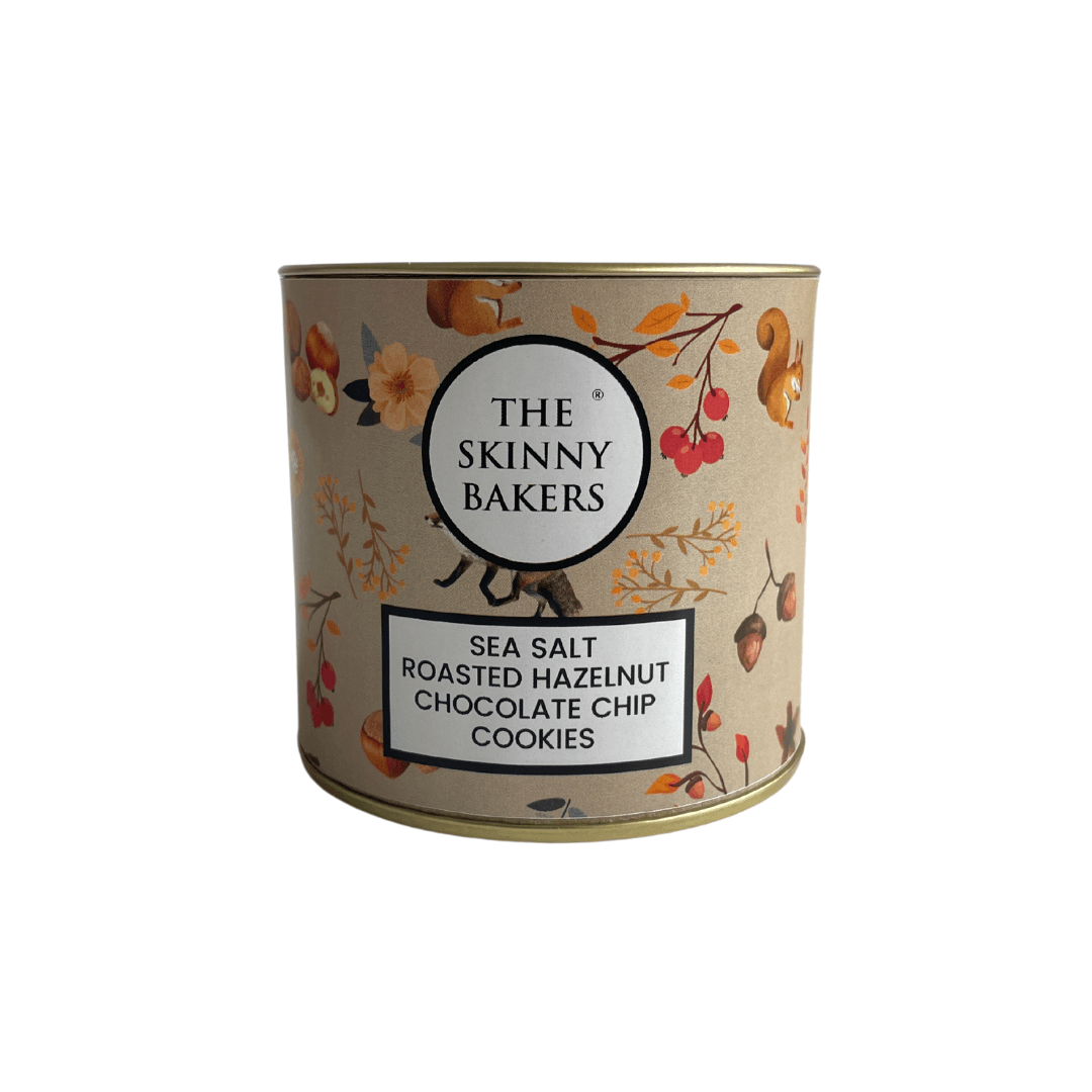 Canister - Sea Salt Roasted Hazelnut Chocolate Chip Cookies - The Skinny Bakers, 