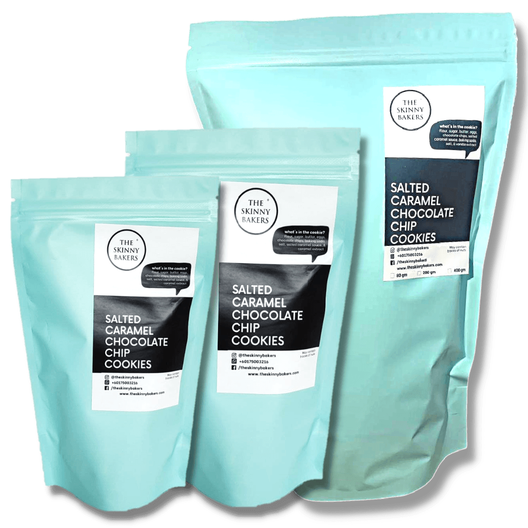 Cookie Bag - Salted Caramel Chocolate Chip - The Skinny Bakers, 