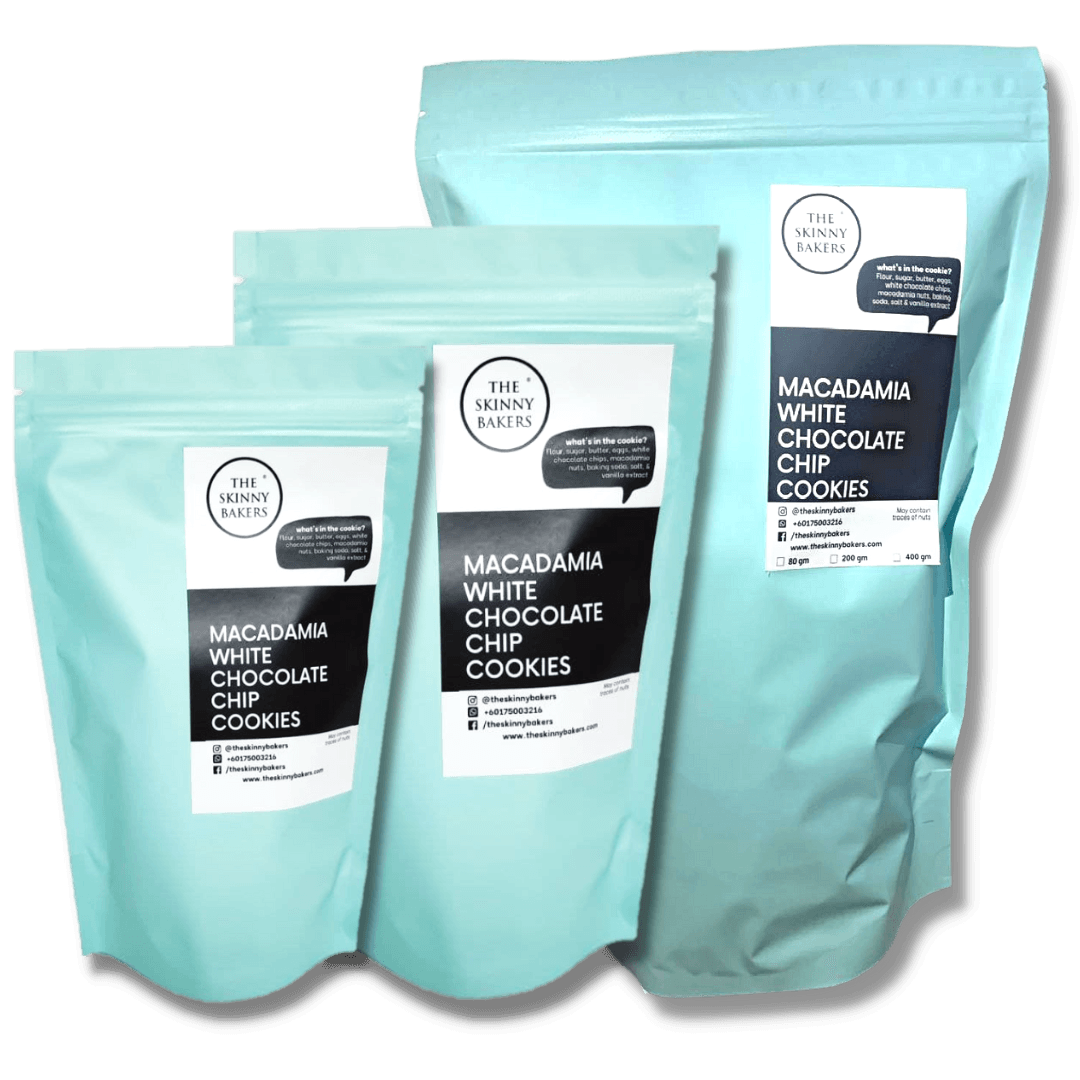 Cookie Bag - Macadamia White Chocolate Chips - The Skinny Bakers, 