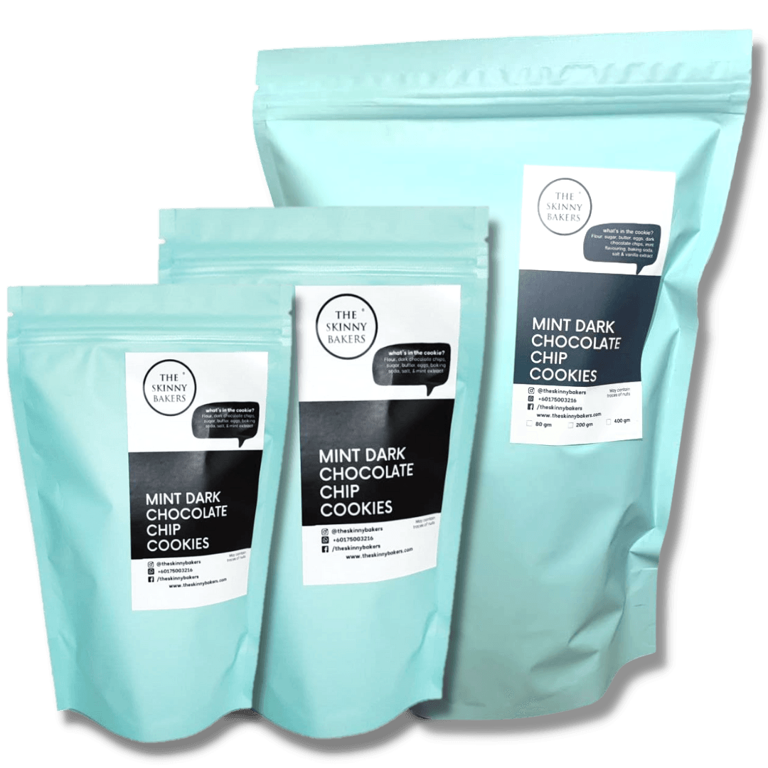 Cookie Bag - Mint Dark Chocolate Chip Cookies - The Skinny Bakers, 