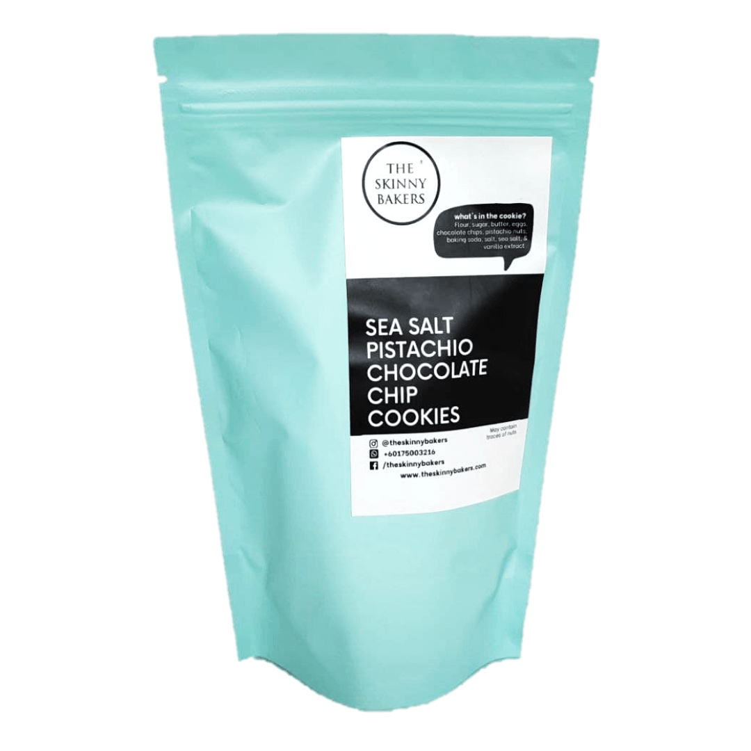Cookie Bag - Sea Salt Pistachio Chocolate Chip - The Skinny Bakers, 