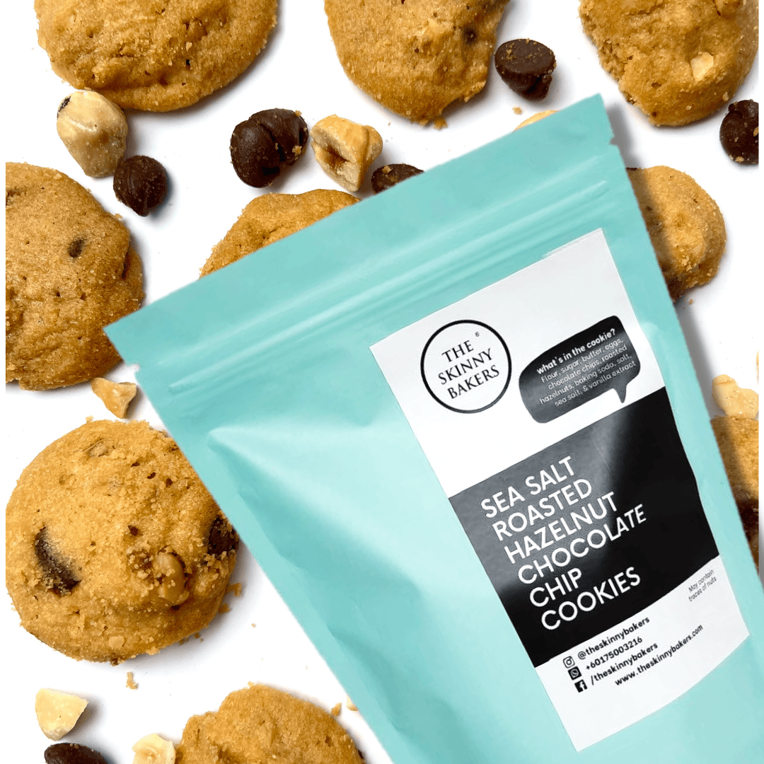 Cookie Bag - Sea Salt Roasted Hazelnut Chocolate Chip - The Skinny Bakers, 