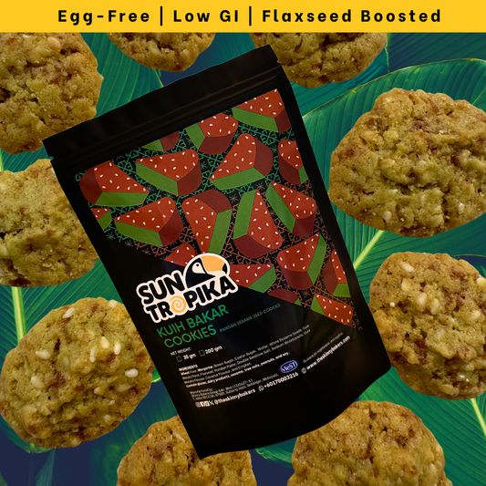 SunTropika Cookie Bag - Pandan Sesame Seed Cookies @ Kuih Bakar Cookies 35g (eggless)