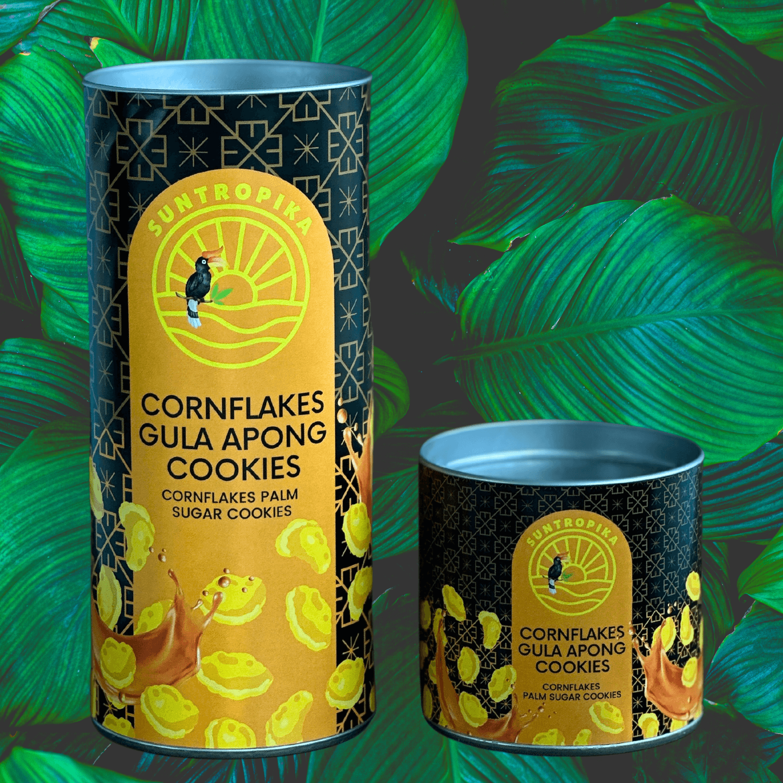 SunTropika Canister - Cornflakes Gula Apong Cookies (eggless) - The Skinny Bakers, 