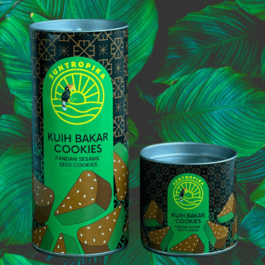 SunTropika Canister - Kuih Bakar Cookies (eggless) - The Skinny Bakers, 