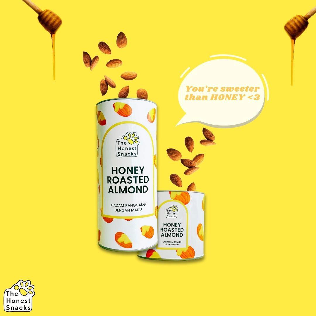 The Honest Snacks - Honey Roasted Almond (Canister) - The Skinny Bakers, 