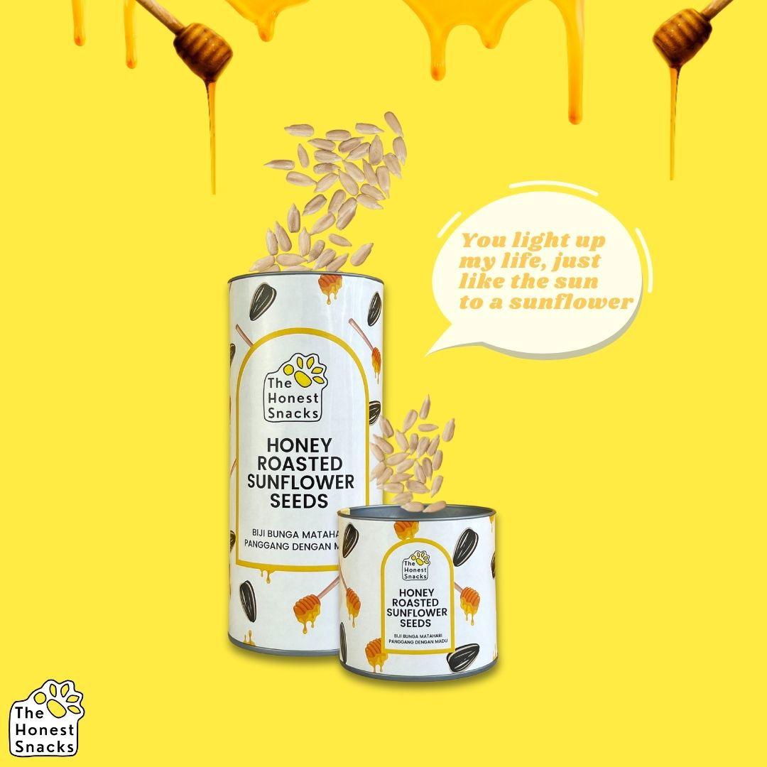 The Honest Snacks -  Honey Roasted Sunflower Seeds (Canister) - The Skinny Bakers, 
