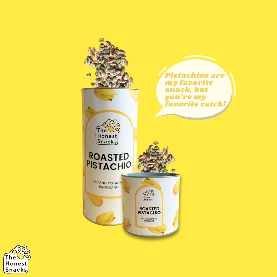 The Honest Snacks -  Roasted Pistachio (No Shells) (Canister) - The Skinny Bakers, 