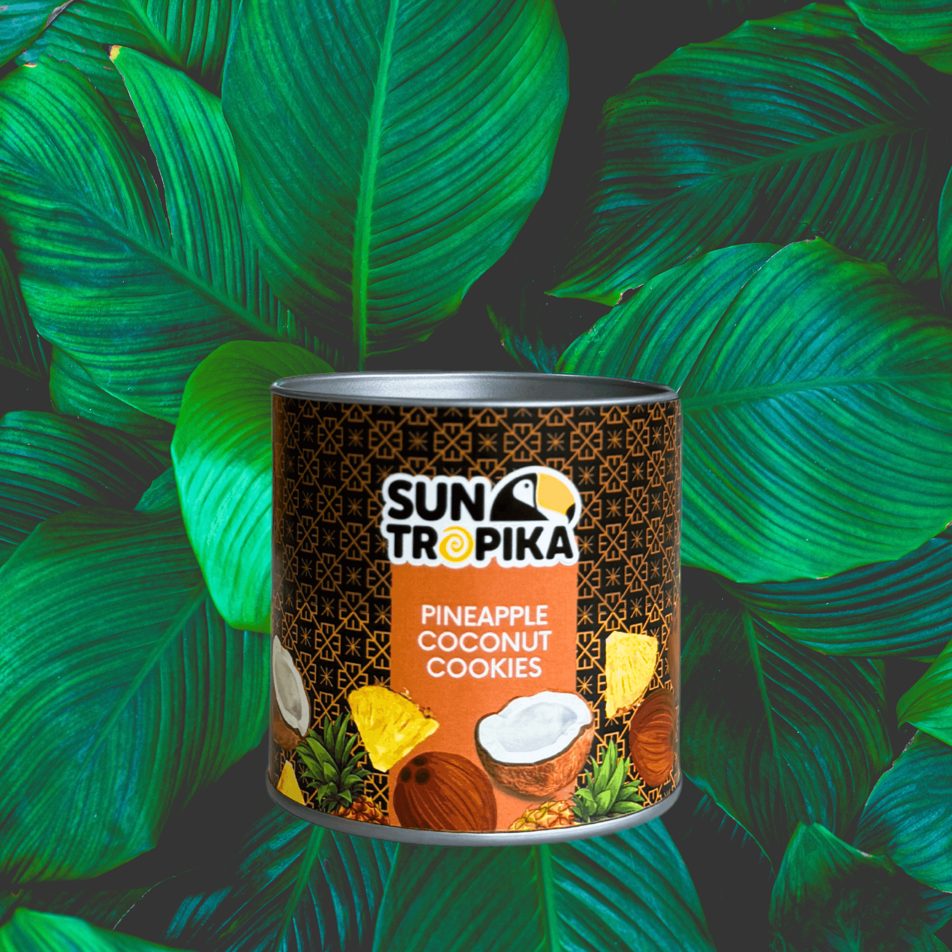 SunTropika Canister - Pineapple Coconut Cookies (eggless) - The Skinny Bakers
