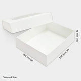 White Premium Box (XL) with Blue Ribbon and Card - The Skinny Bakers, 
