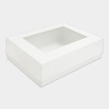 White Premium Box (XL) with Blue Ribbon and Card - The Skinny Bakers, 