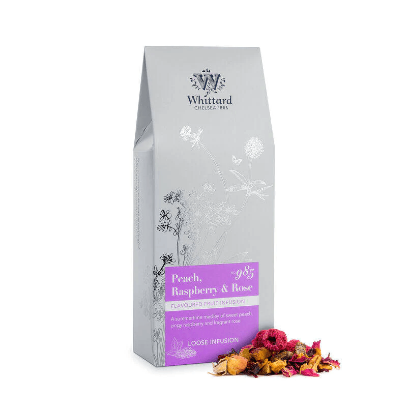 Whittard - Peach, Raspberry & Rose Flavored Fruit Infusion - The Skinny Bakers, 