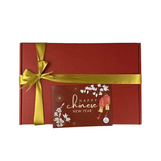 BIG Red Kraft Box + Gold Ribbon + CNY Card